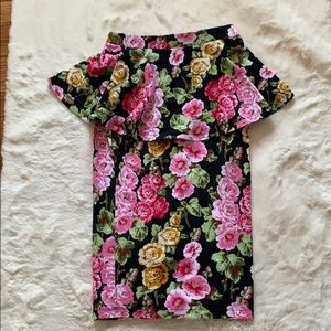 Asos Floral midi skinny skirt